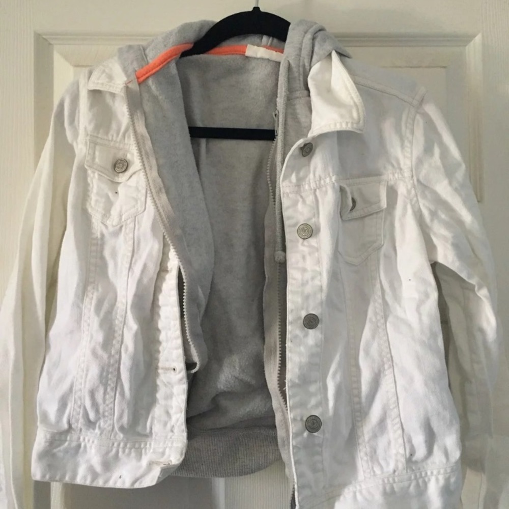 Denim jacket with attached hoodie *make offer*